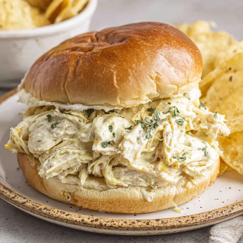 A sandwich with chicken and a bun.