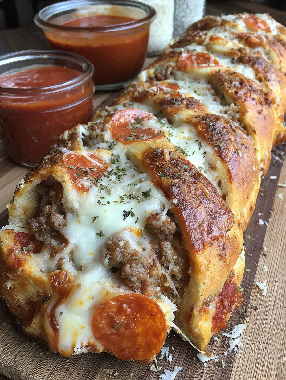 A meat lovers pizza bread recipe.