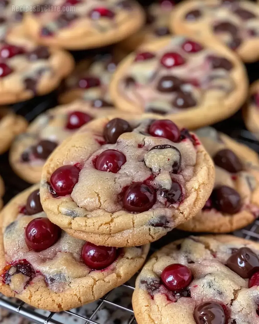 Cherry chocolate cookies.