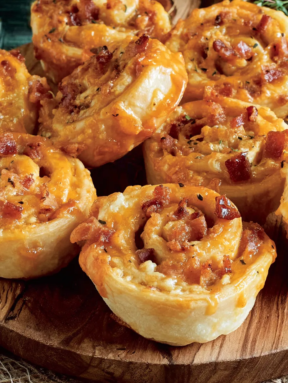 A plate of baked turkey and cheese rolls.