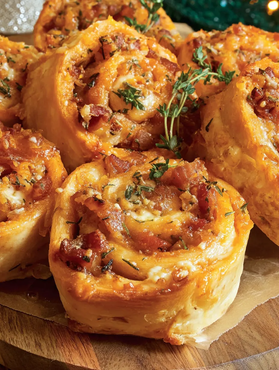 A plate of baked turkey and cheese rolls.