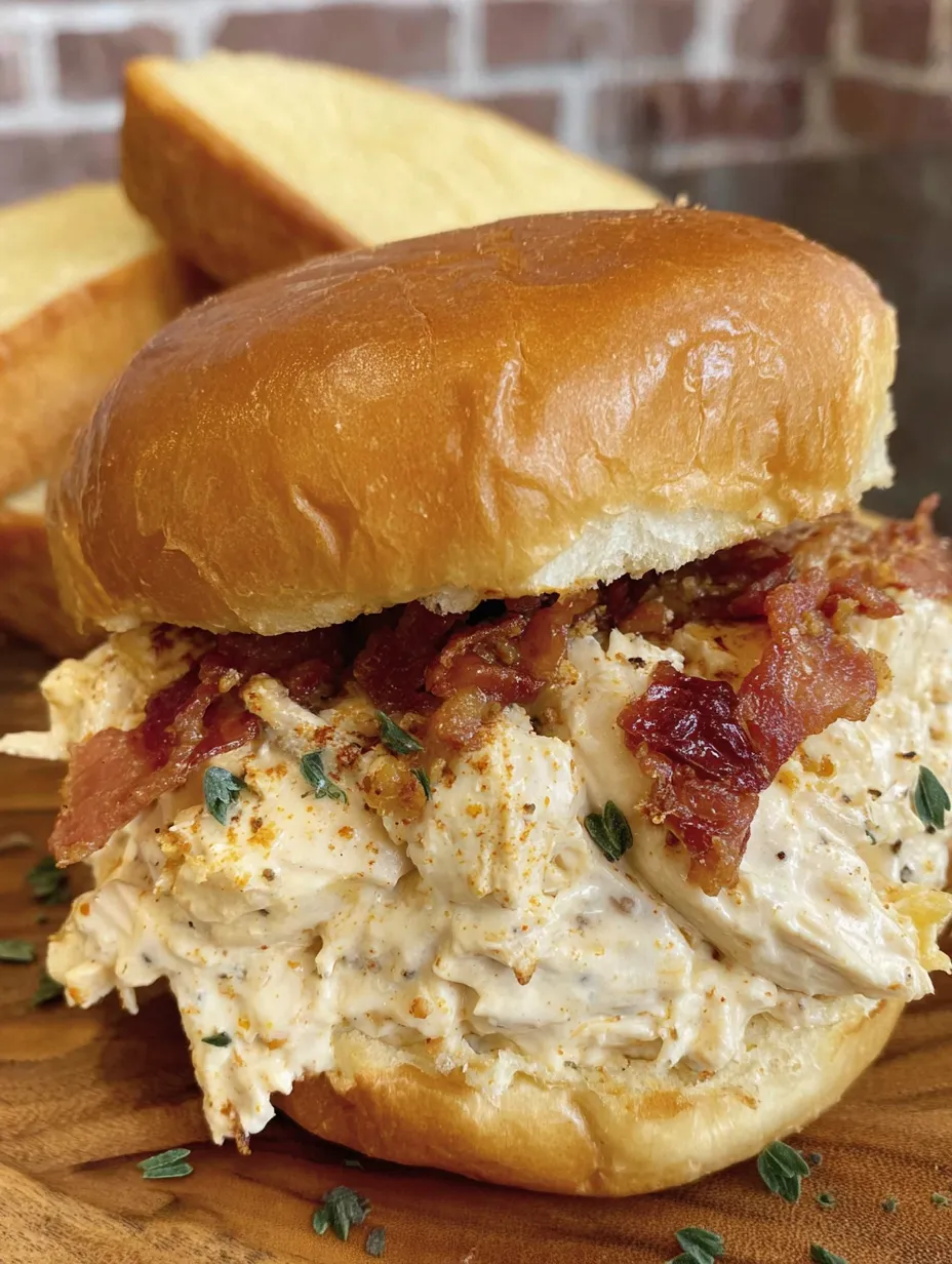 A sandwich with bacon and chicken.
