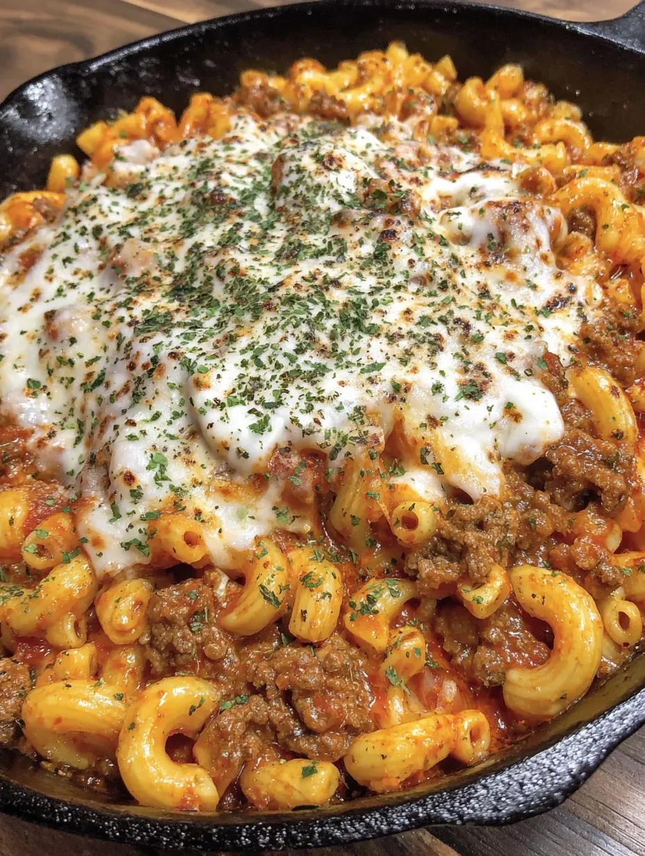 A close up of a homemade lasagna hamburger helper.