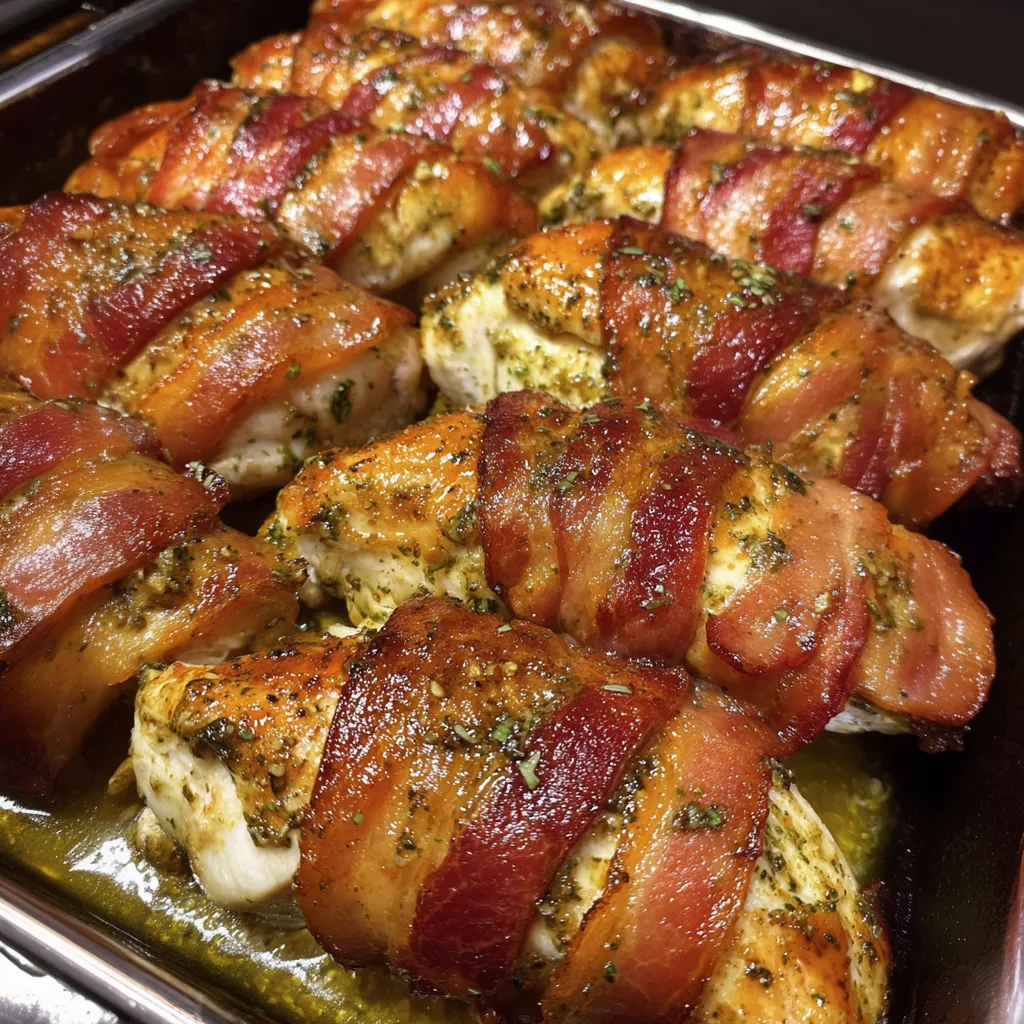 Bacon Wrapped Ranch Chicken.
