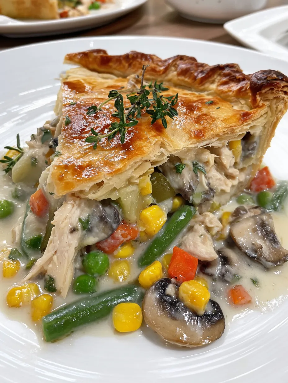 A slice of spring chicken pot pie.