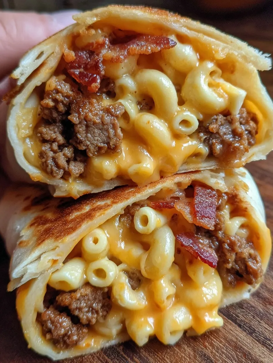 A burger with mac and cheese and bacon.