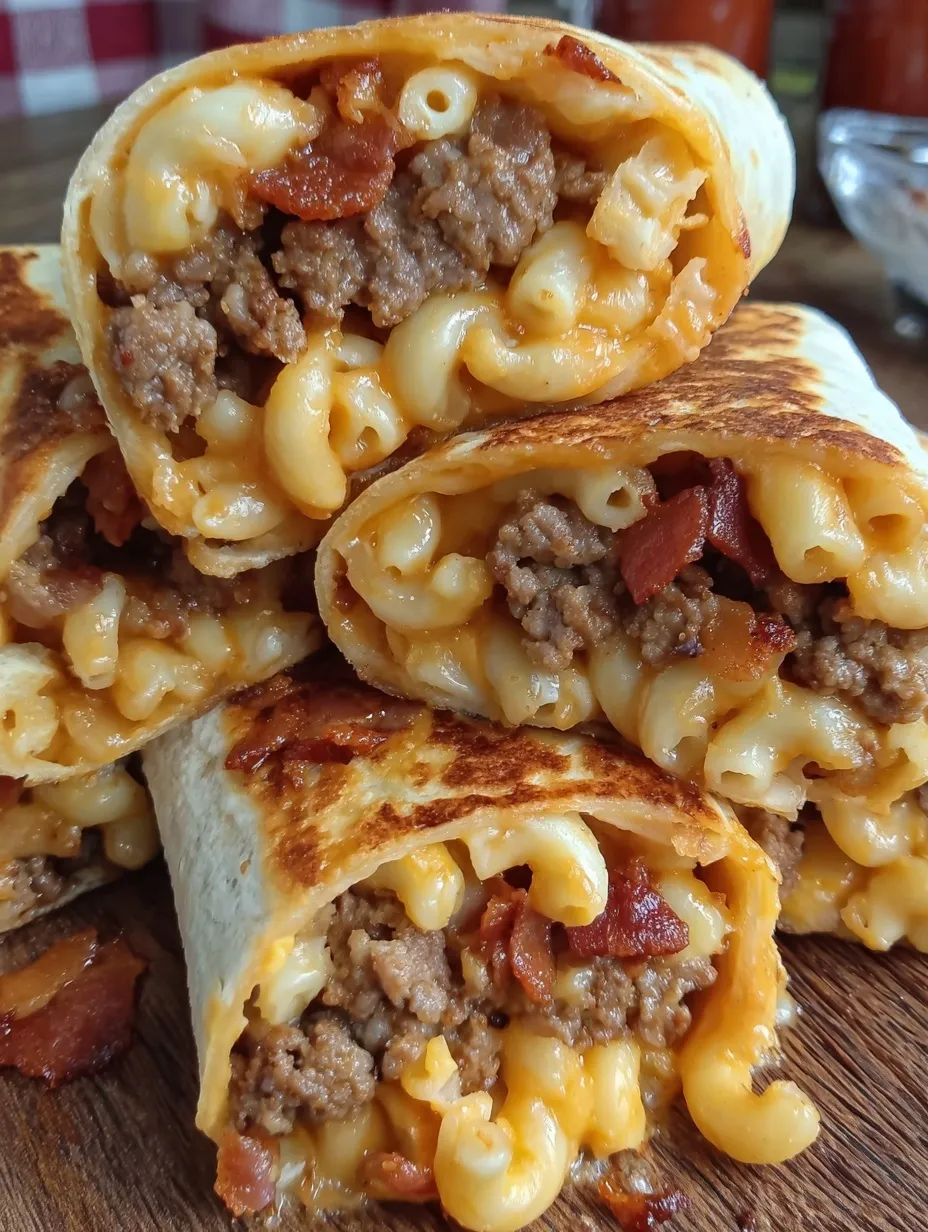 Mac and cheese bacon burger rolls.