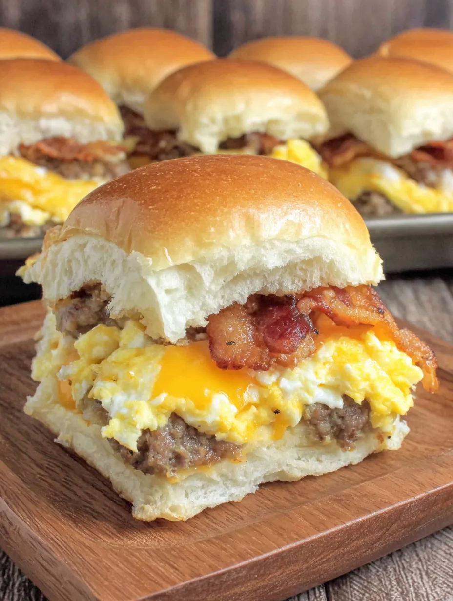 A breakfast sandwich with bacon and egg.