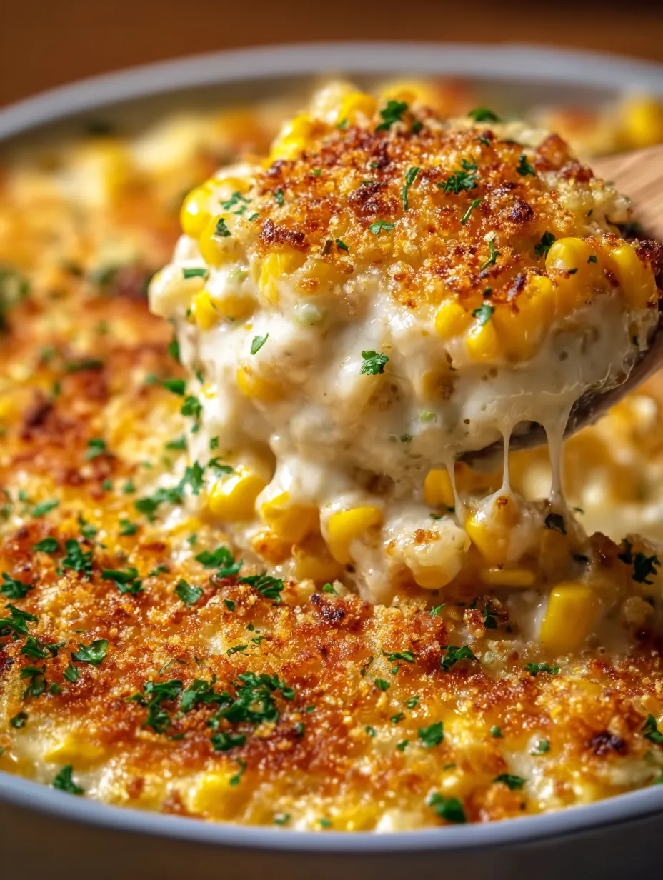 A spoonful of corn casserole.