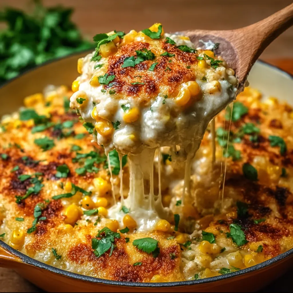 A wooden spoon is being used to serve a cheesy dish.