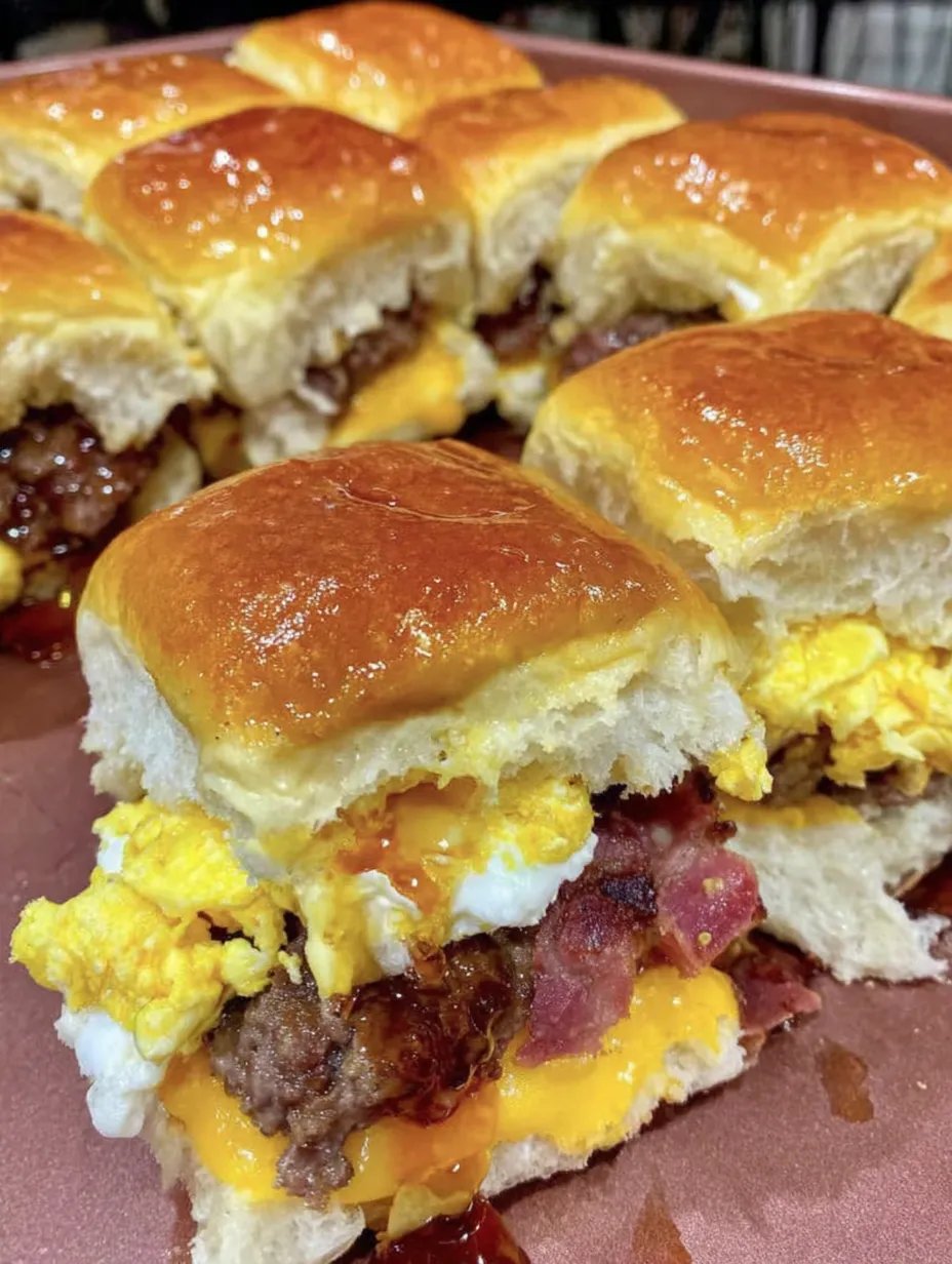 A close up of a breakfast sandwich with bacon and egg.