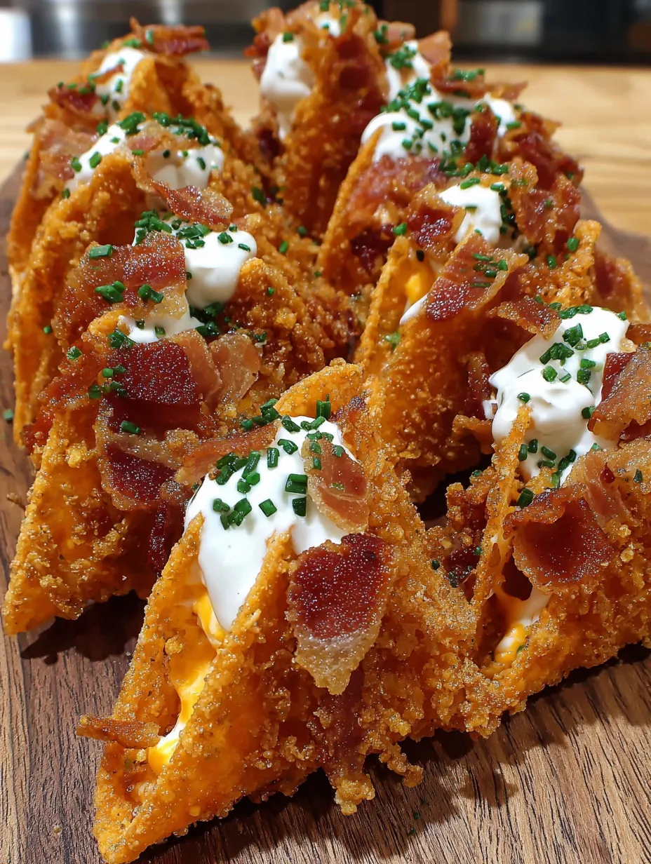 Bacon and cream cheese stuffed Doritos.