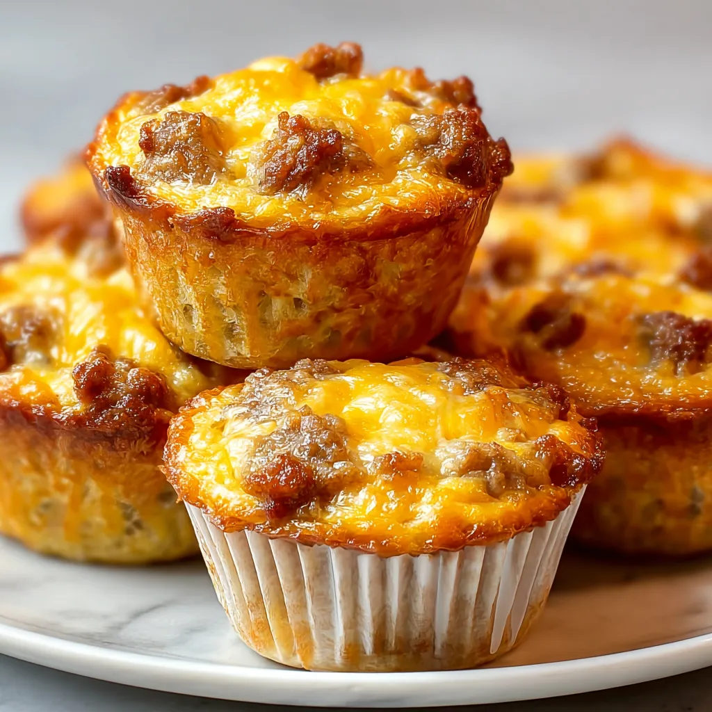 Sausage, egg, and cheese bisquick muffins.