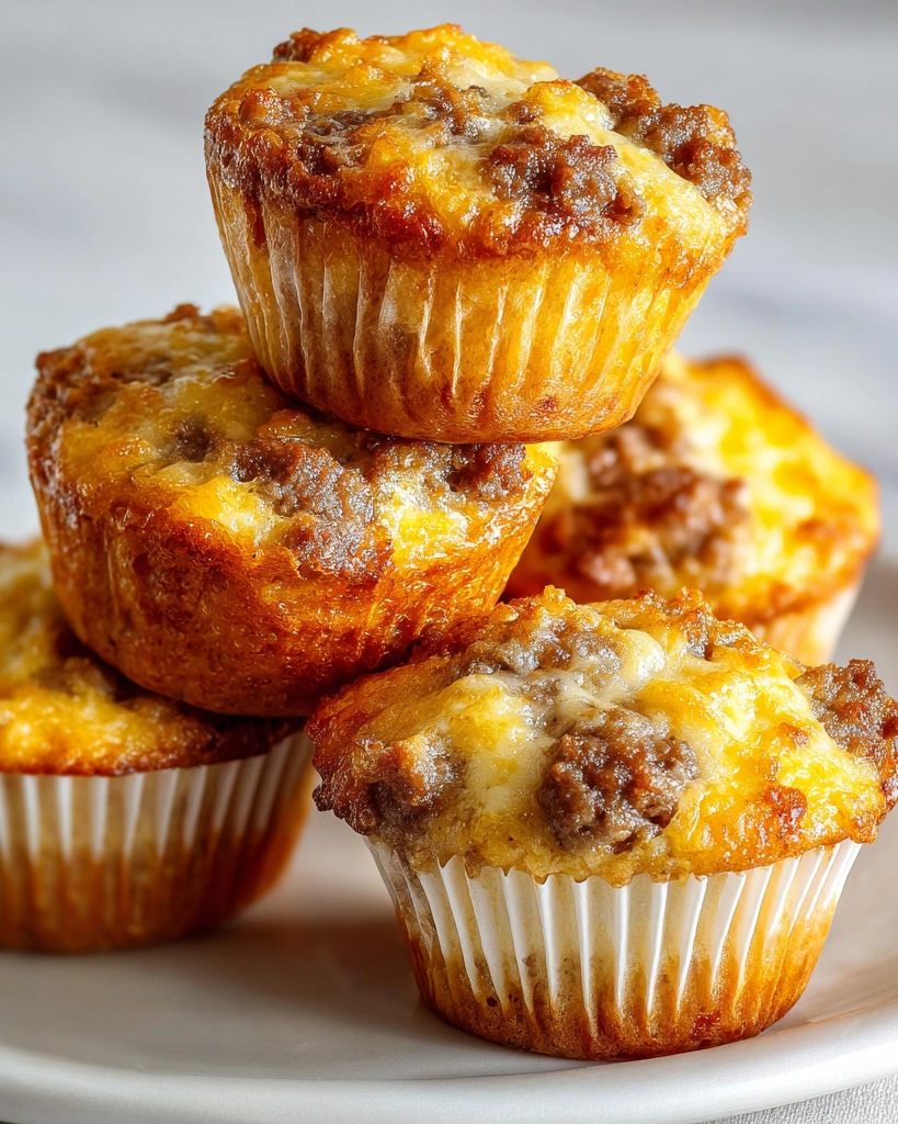 Sausage, Egg, and Cheese Bisquick Muffins.