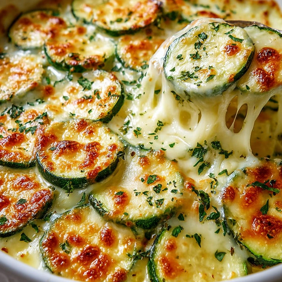 A delicious baked zucchini cheese dish.