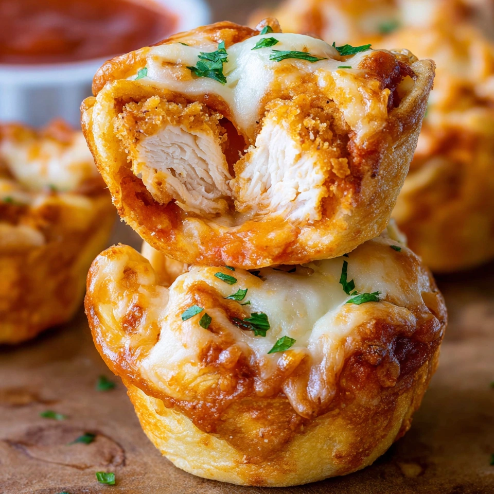 Chicken Parmesan Cups with sauce.