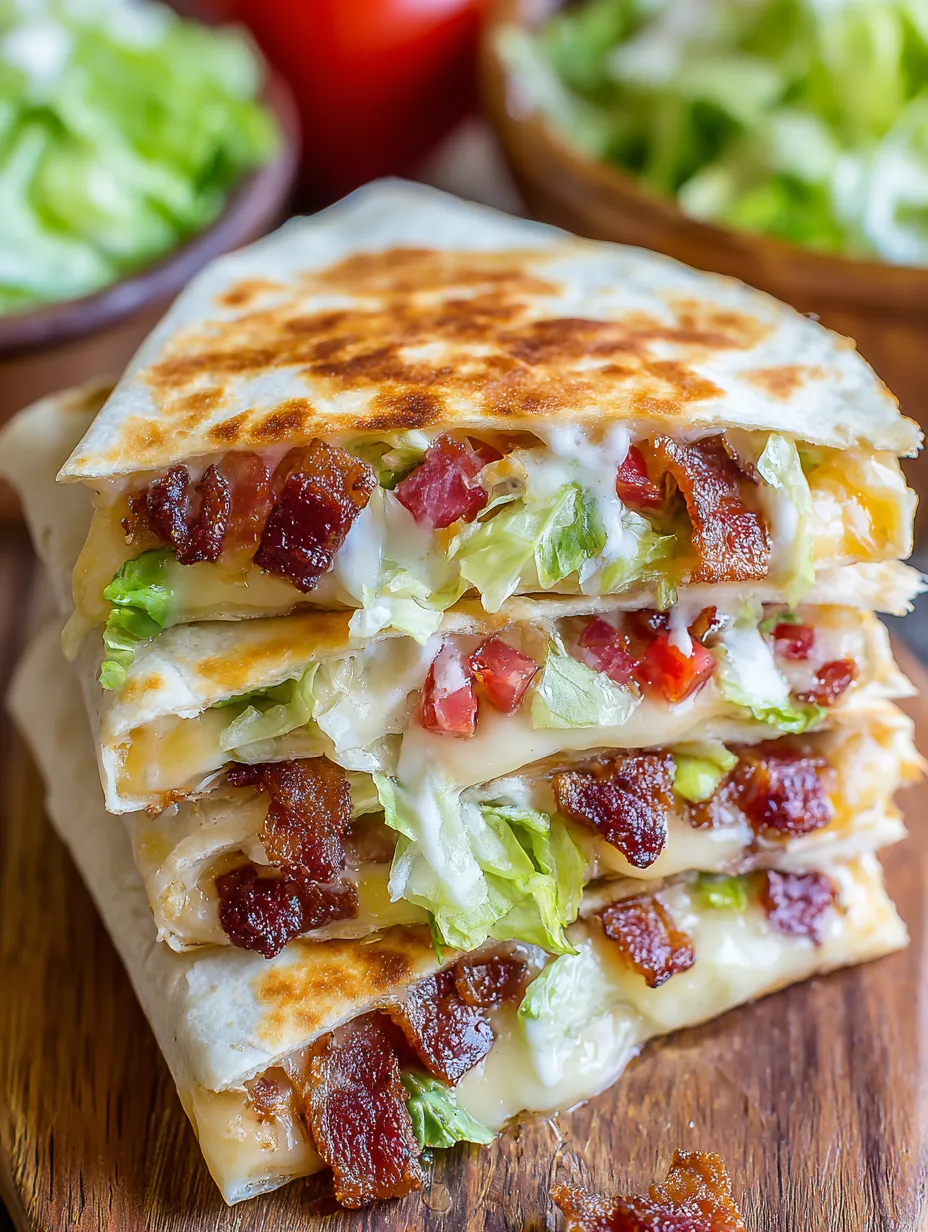 A stack of bacon quesadillas.