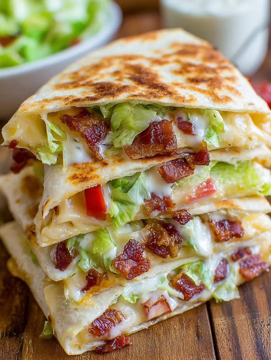 A stack of bacon quesadillas.