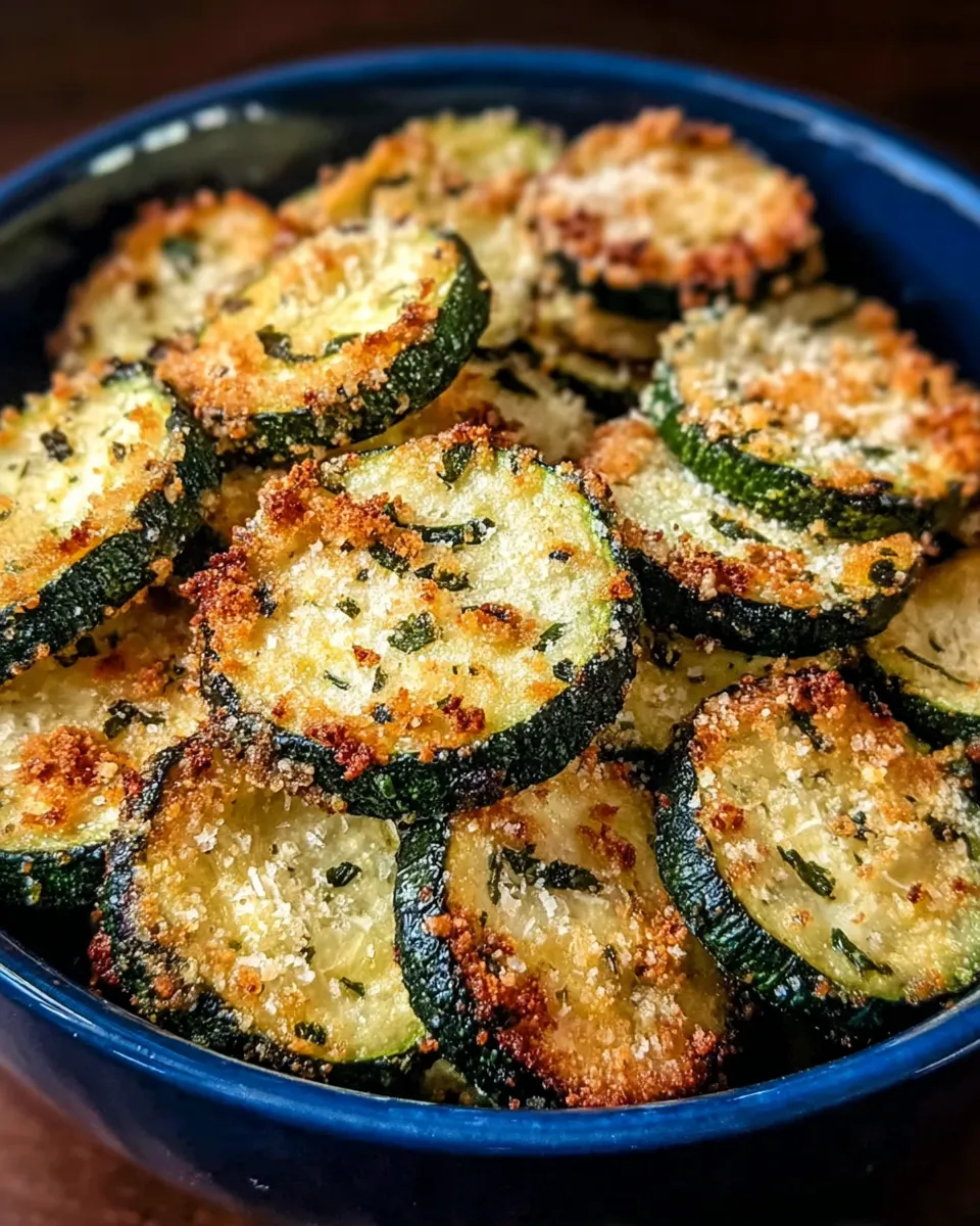 A bowl of air fryer zucchini parmesan.