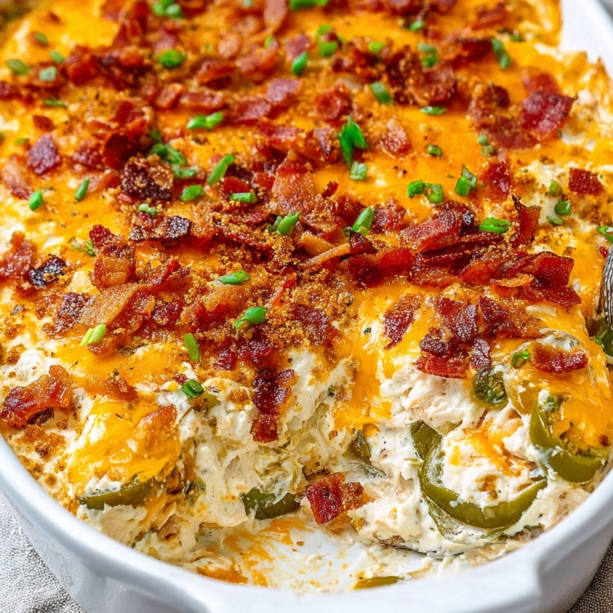 A delicious Jalapeño Popper Chicken Casserole.