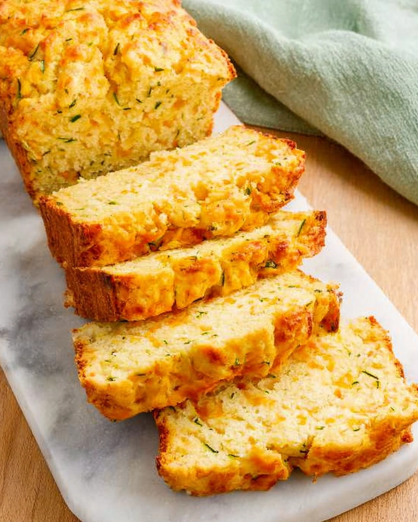 A loaf of zucchini cheese bread.