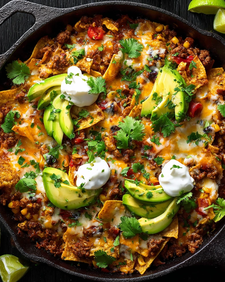 A delicious beef taco skillet meal.