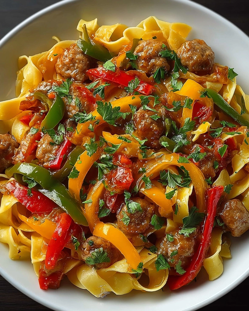 A bowl of Italian drunken noodles.