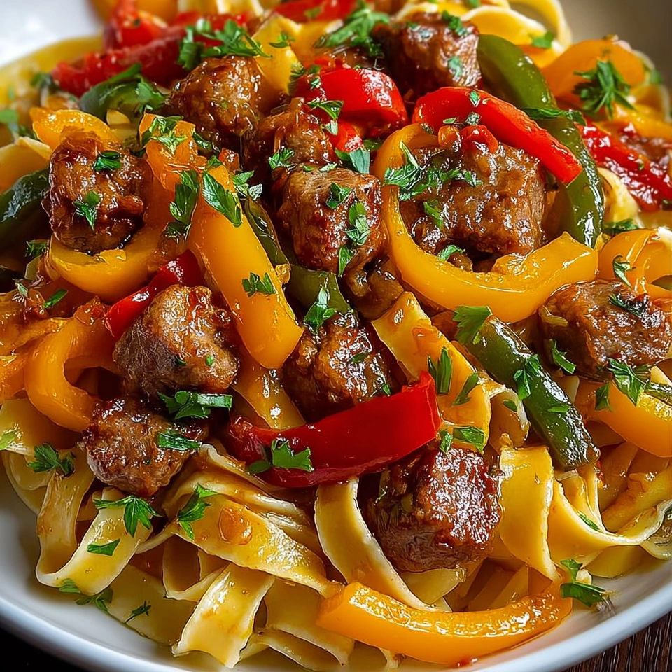 A plate of Italian drunken noodles.