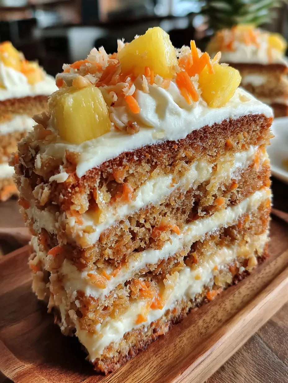 A slice of a Hawaiian Carrot Pineapple Cake.