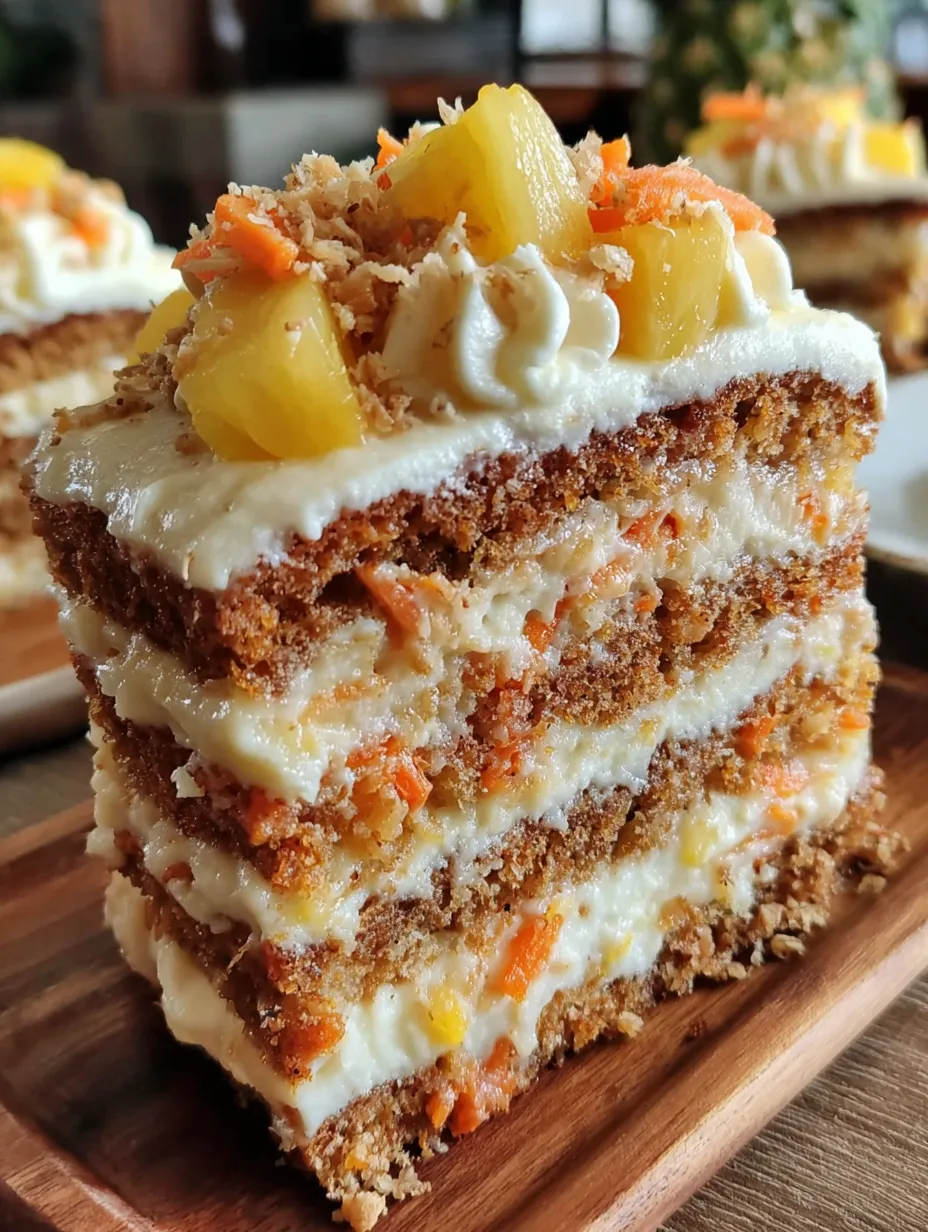 A slice of Hawaiian Carrot Pineapple Cake.