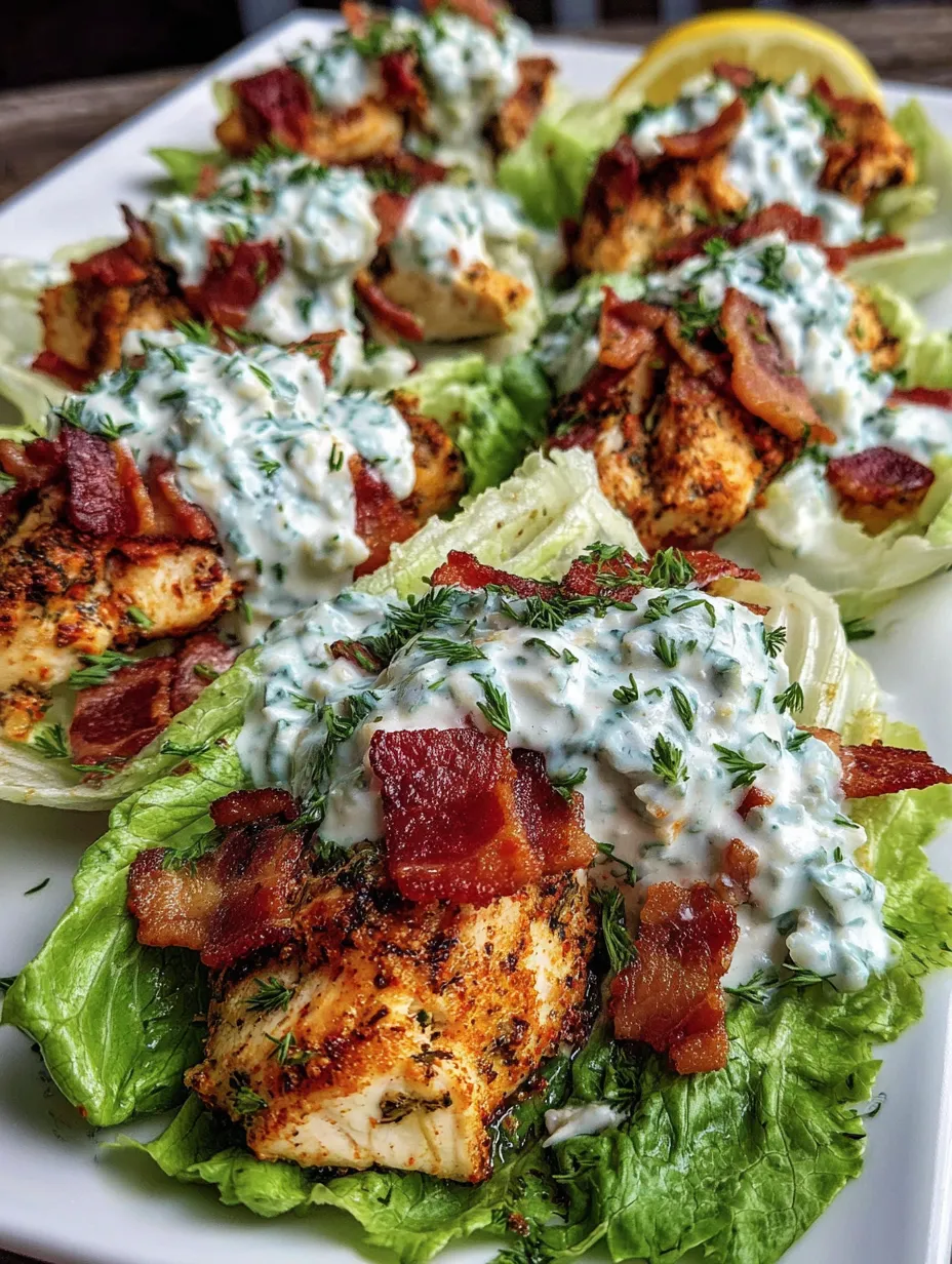 Chicken Bacon Ranch Lettuce Boats.