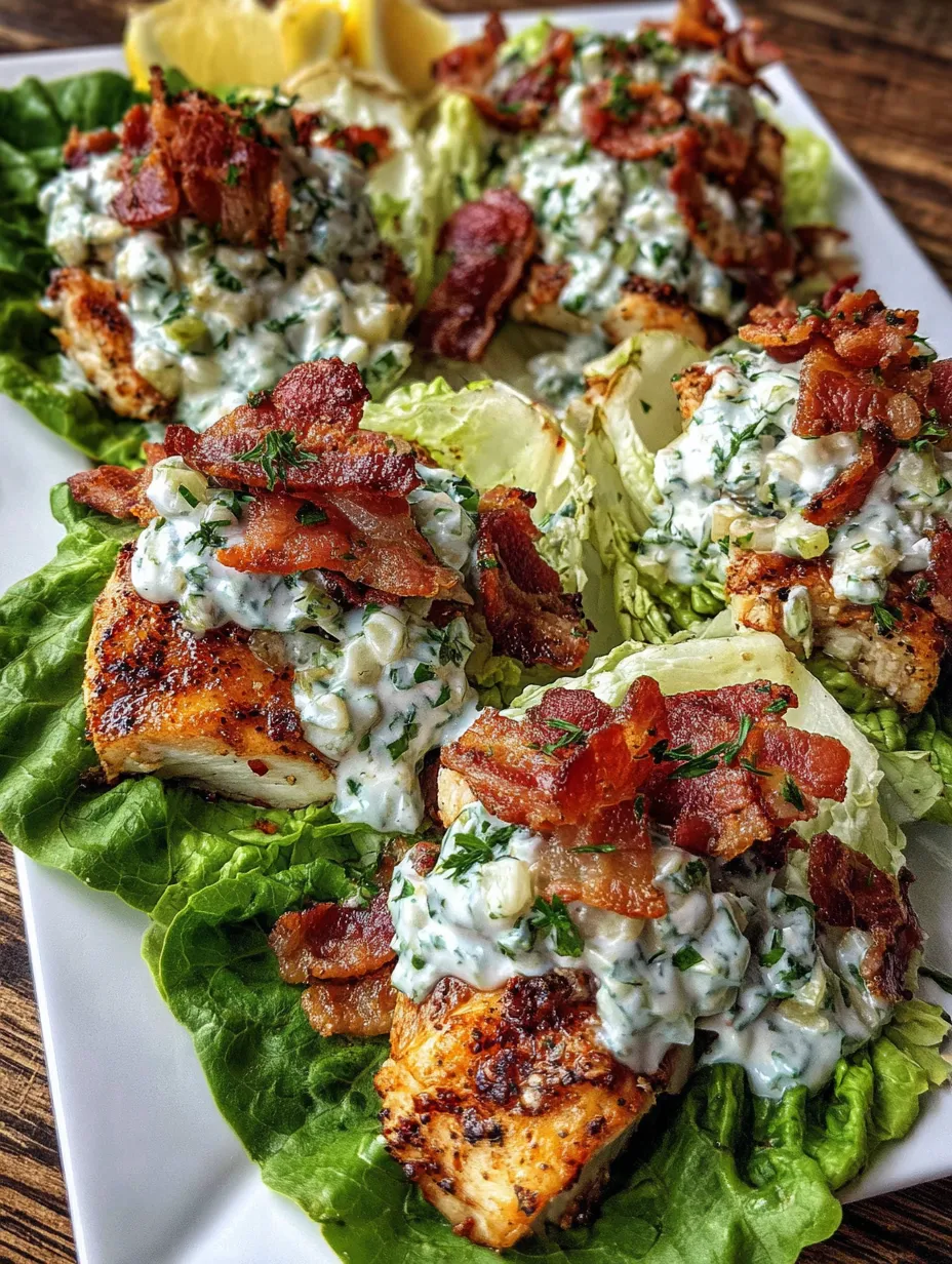 Chicken Bacon Ranch Lettuce Boats.