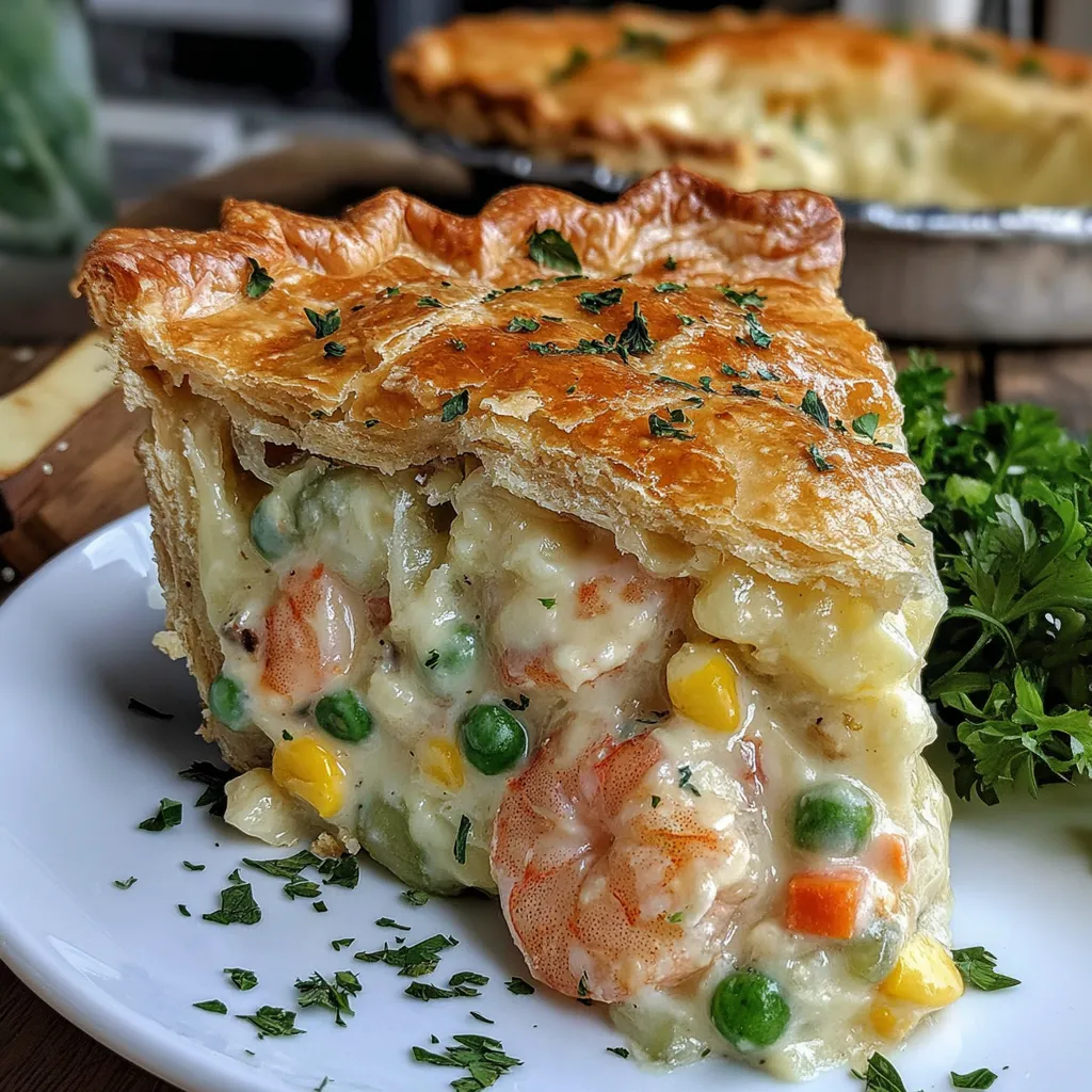 A slice of a Florida Shrimp Cheddar Pie.