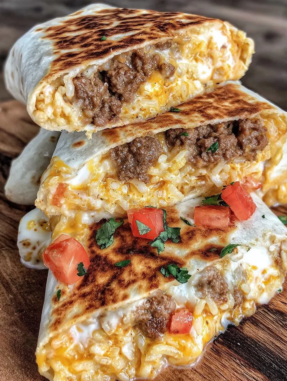 A grilled cheese burrito with tomatoes and lettuce.