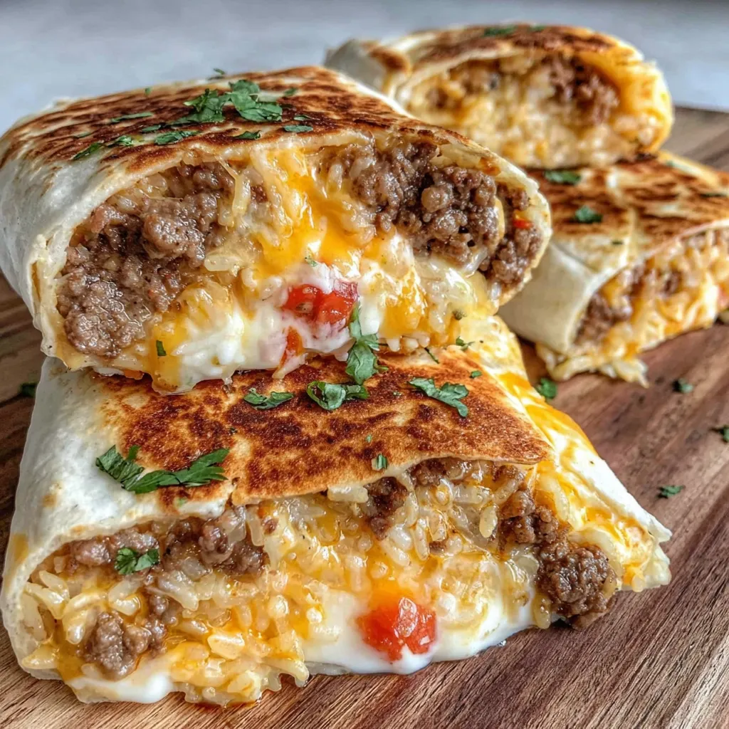 A grilled cheese burrito with meat and tomatoes.