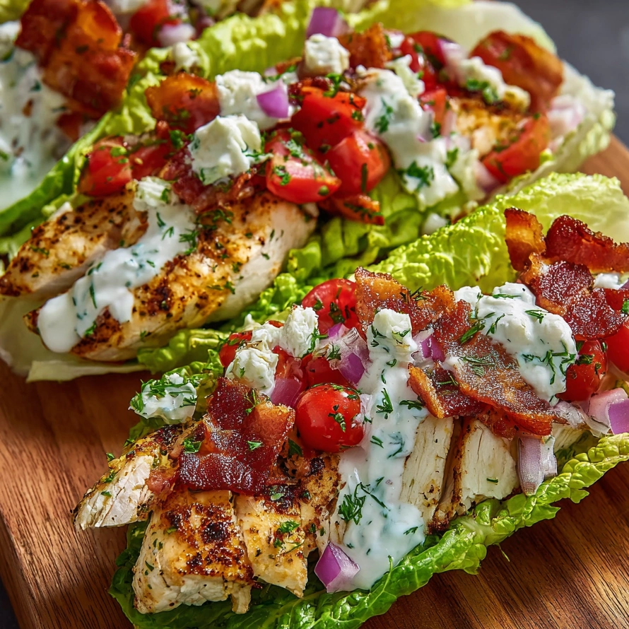 Chicken Bacon Ranch Lettuce Boats.