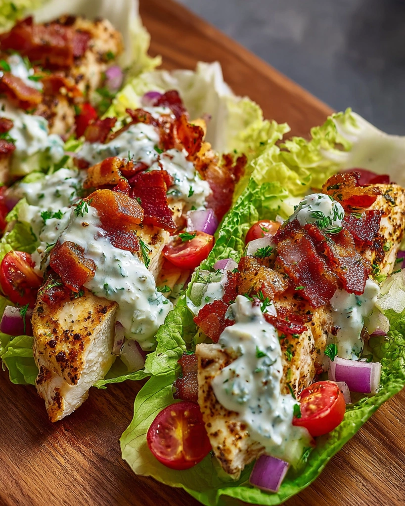 Chicken Bacon Ranch Lettuce Boats.