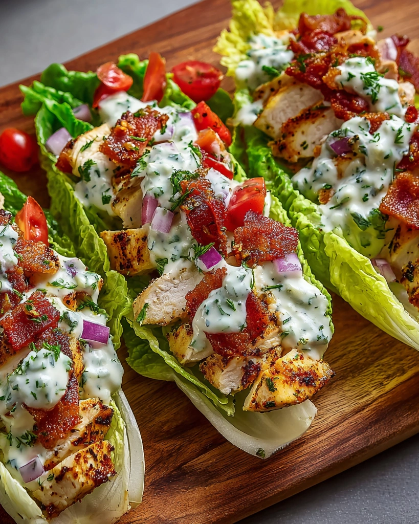 Chicken Bacon Ranch Lettuce Boats.