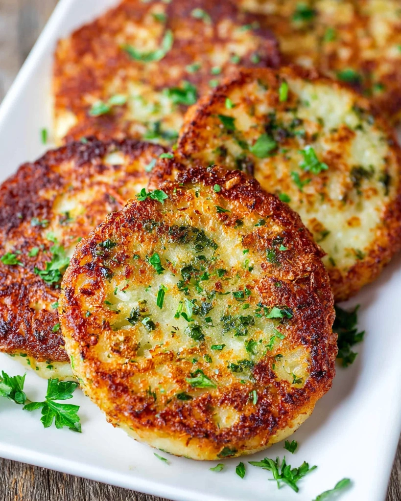 Crispy Parmesan Potato Cakes.