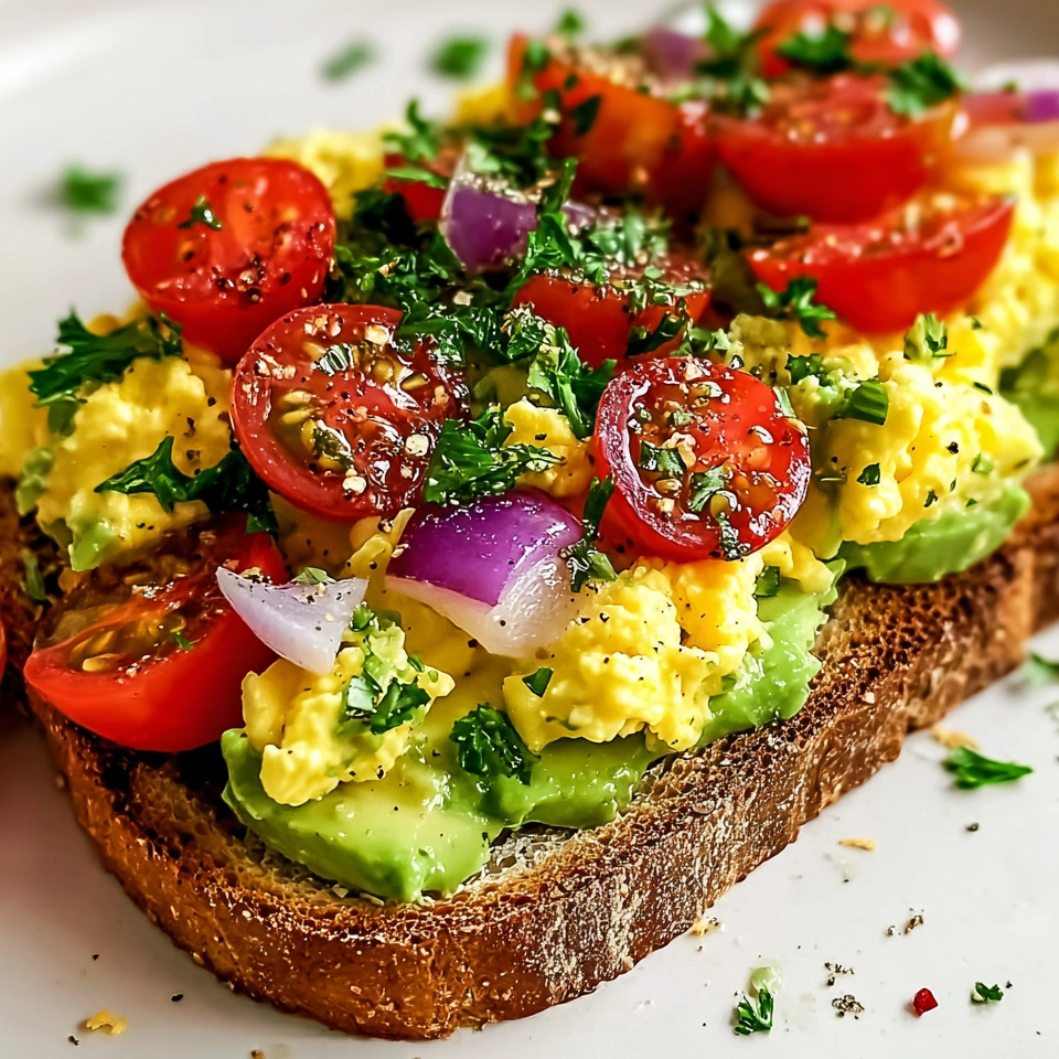 A sandwich with tomatoes, onions, and avocado.