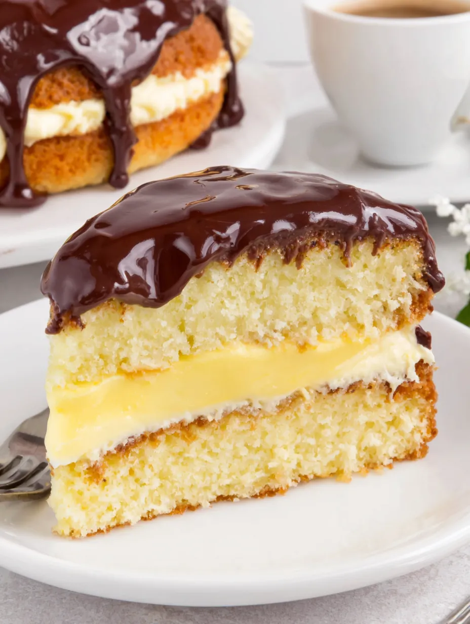A slice of Boston Cream Pie.