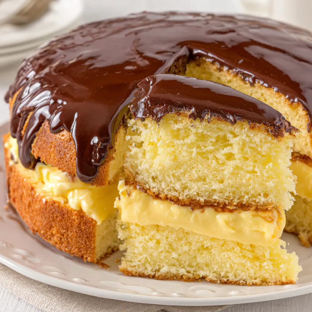 A slice of Boston Cream Pie.