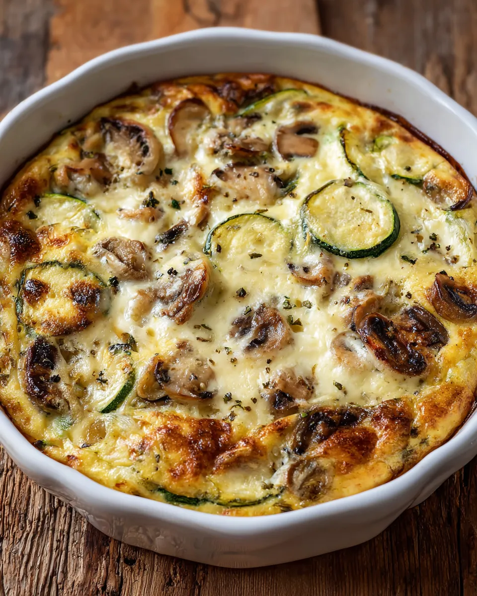 A dish of chicken and zucchini bake.