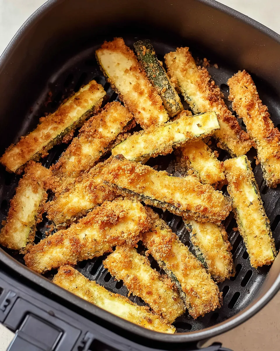 Crispy air fryer zucchini fries.