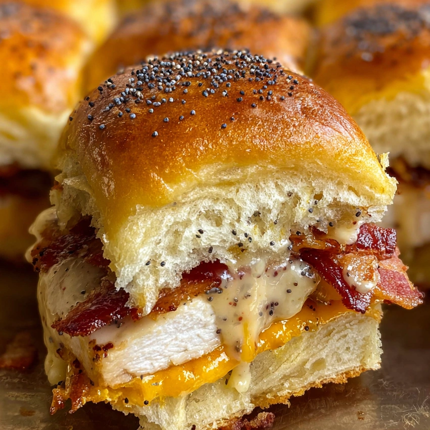 Chicken Bacon and Ranch Sliders.