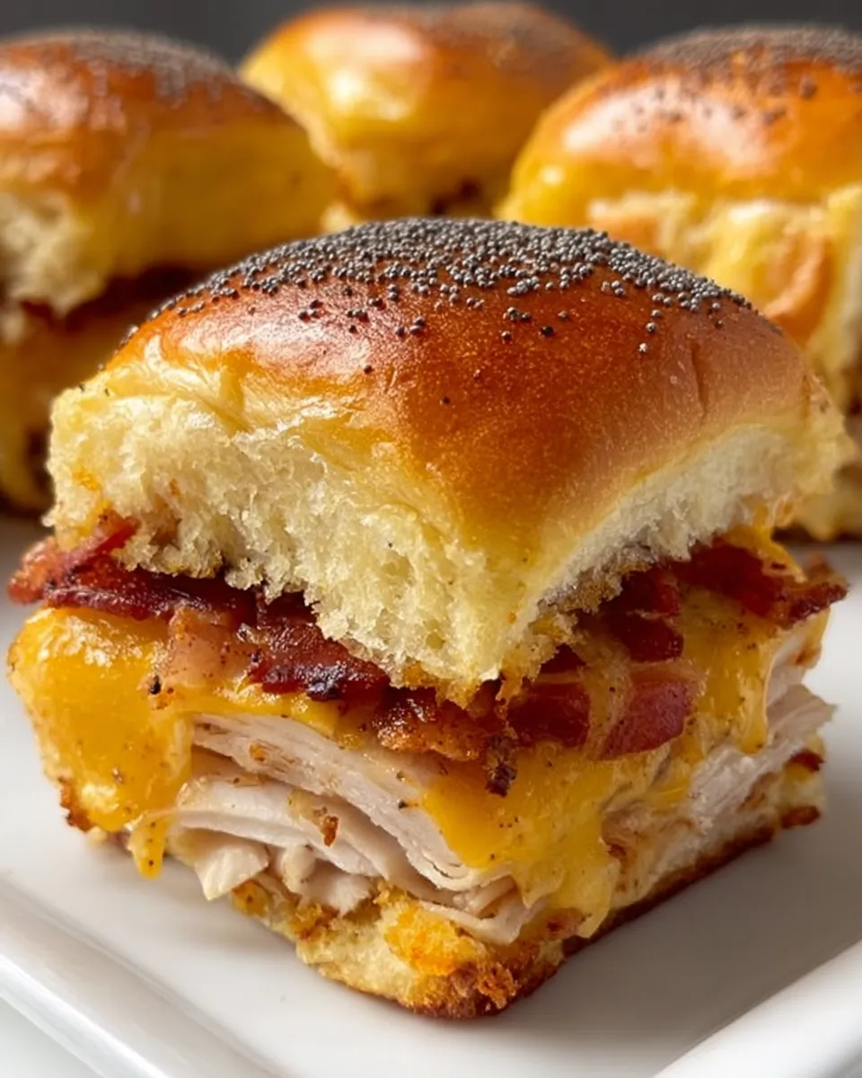 Chicken Bacon and Ranch Sliders.