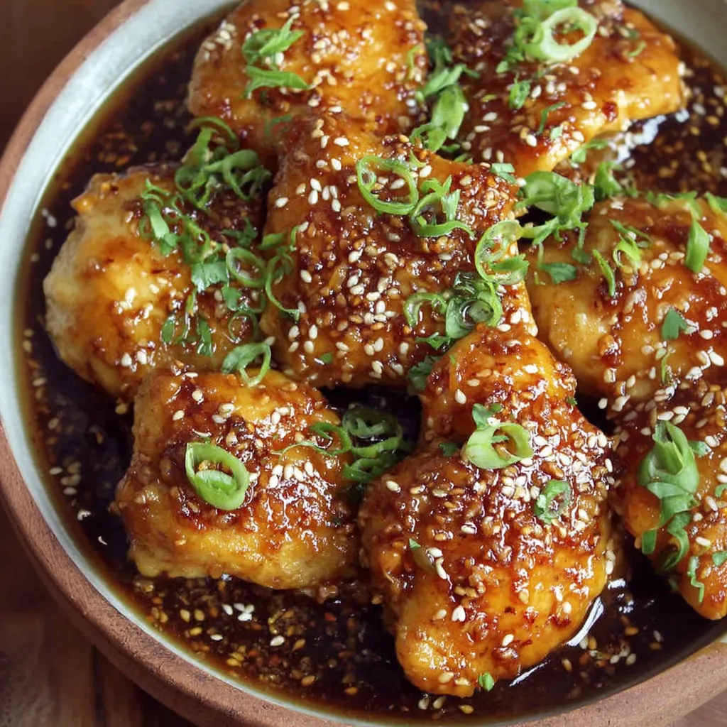A plate of honey sesame chicken.