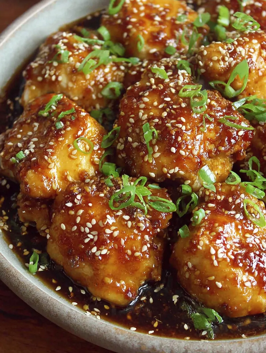 A plate of honey sesame chicken.