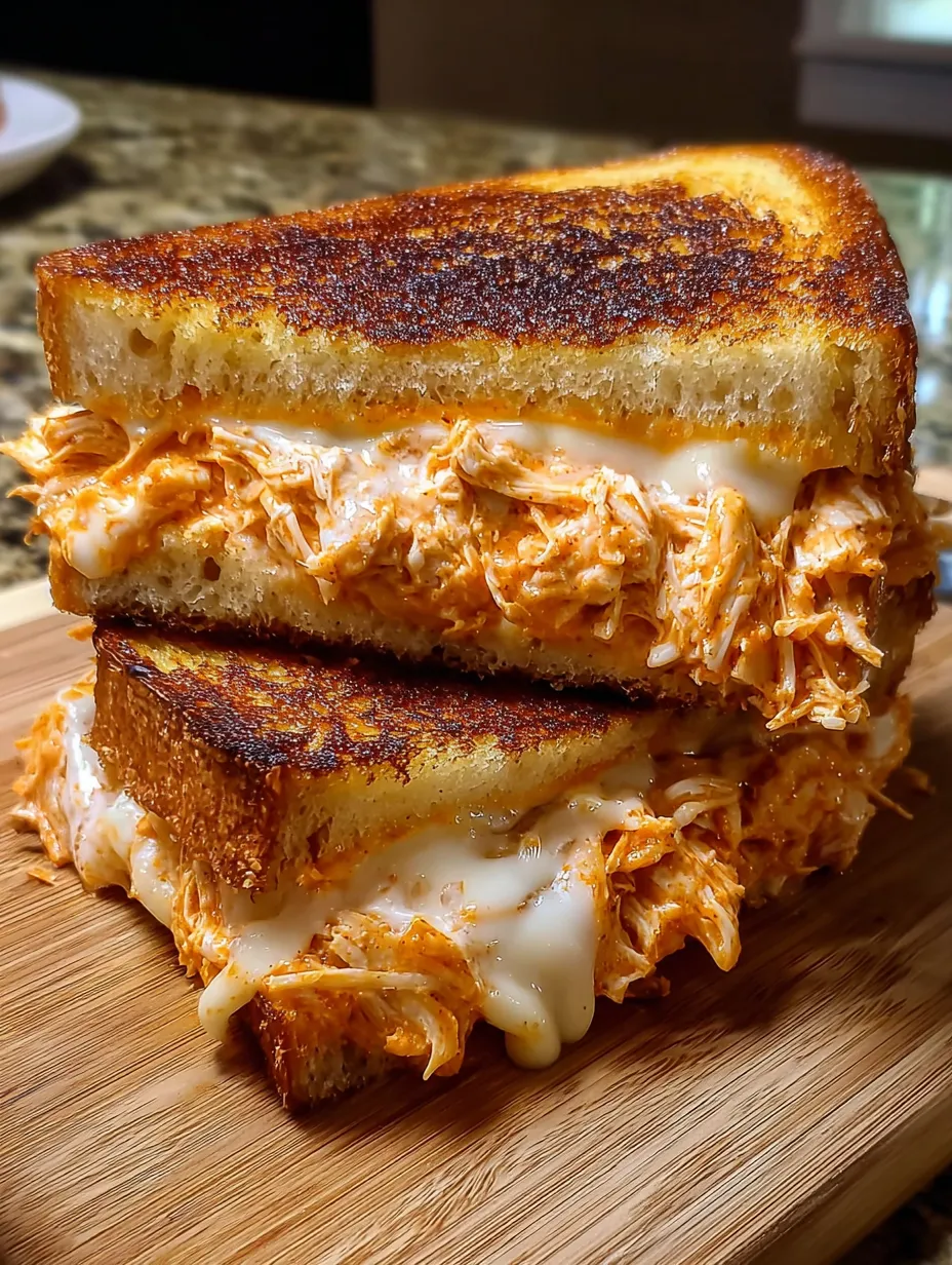 A grilled cheese sandwich with chicken and ranch dressing.