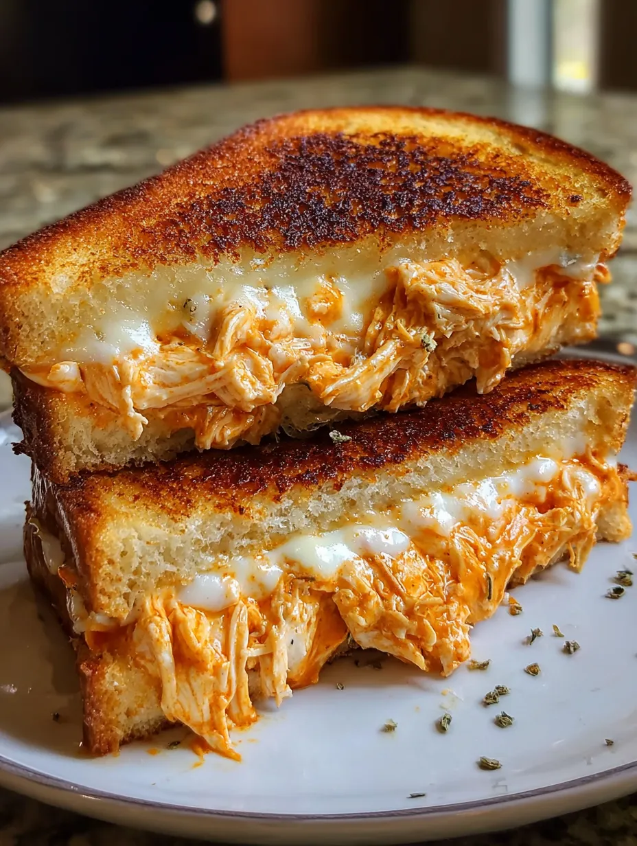 A grilled cheese sandwich with chicken and ranch dressing.